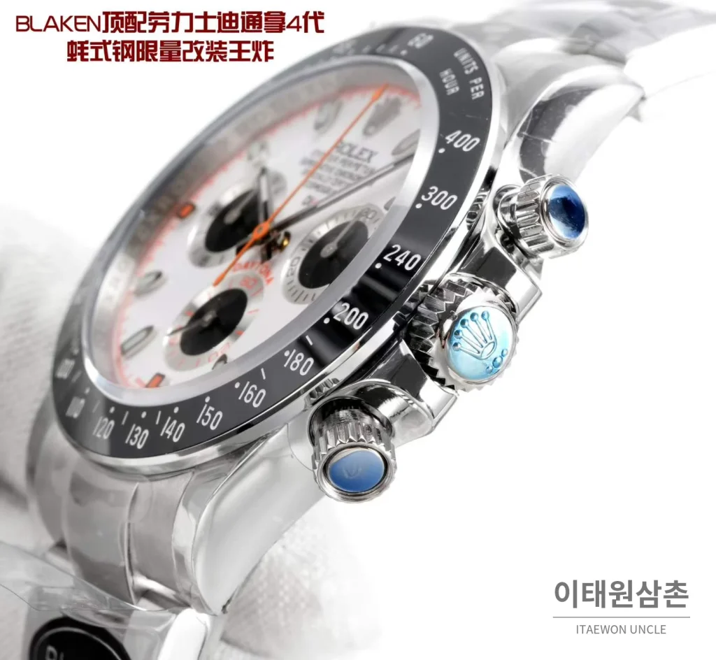 롤렉스 데이토나 904L 스틸 블랙다이얼 크로노그래프 오토매틱 40mm (3)