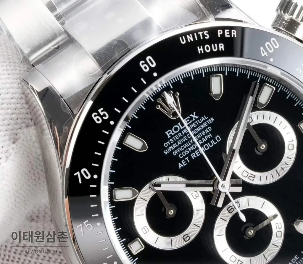 롤렉스 데이토나 904L 스틸 블랙다이얼 크로노그래프 오토매틱 40mm (5)