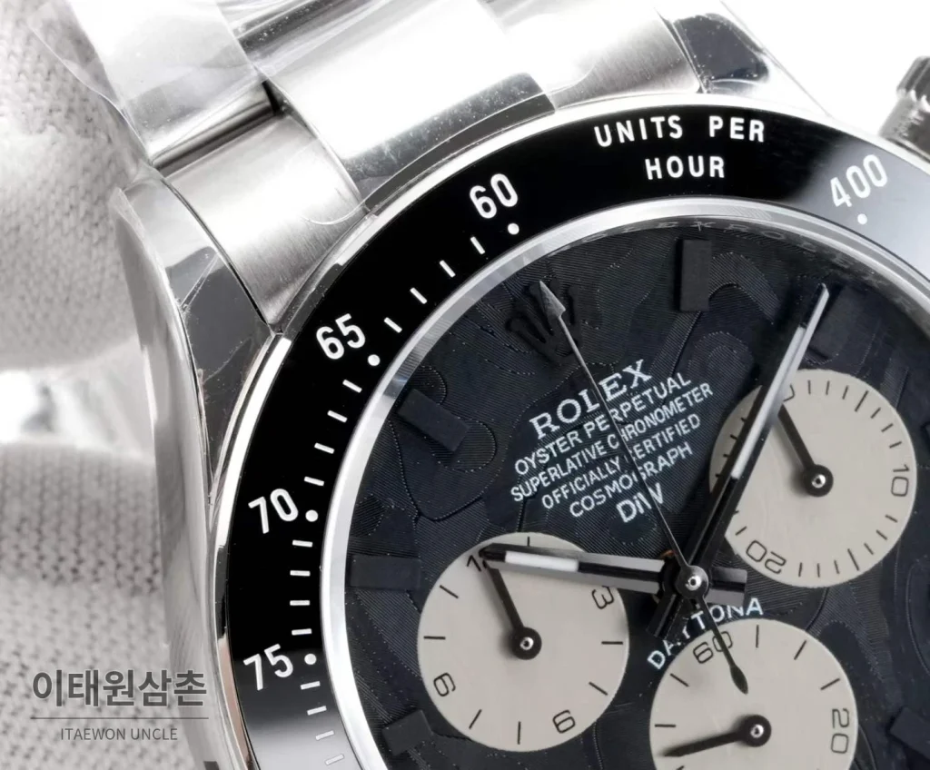 롤렉스 데이토나 904L 스틸 블랙다이얼 크로노그래프 오토매틱 40mm (6)