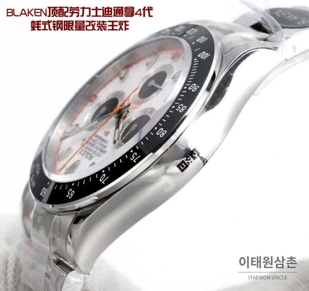 롤렉스 데이토나 904L 스틸 블랙다이얼 크로노그래프 오토매틱 40mm (3)