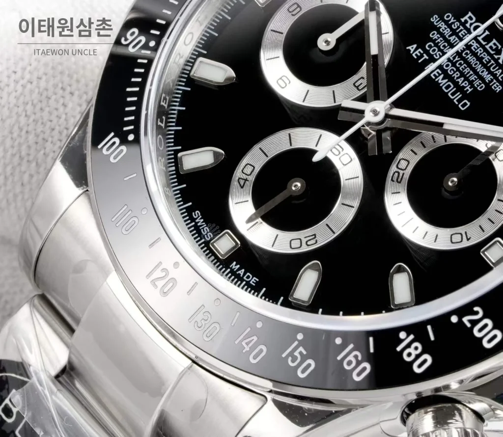롤렉스 데이토나 904L 스틸 블랙다이얼 크로노그래프 오토매틱 40mm (5)