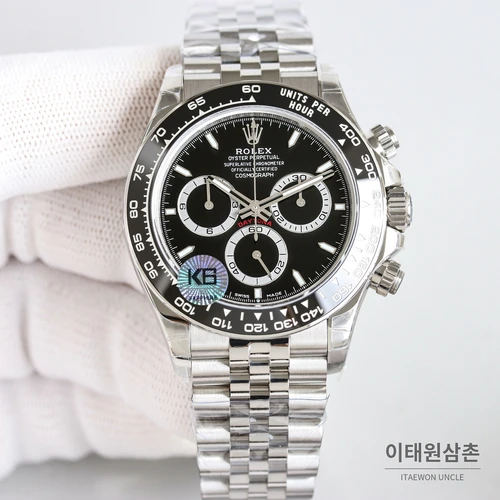 롤렉스 데이토나 904L 스틸 세라믹 베젤 주빌리 블랙다이얼 오토매틱 40mm