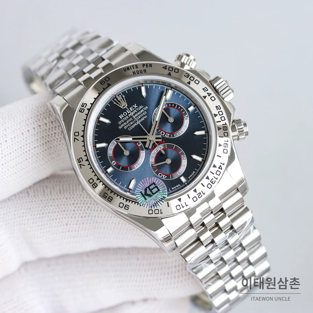 롤렉스 데이토나 904L 스틸 세라믹 베젤 주빌리 네이비다이얼 오토매틱 40mm