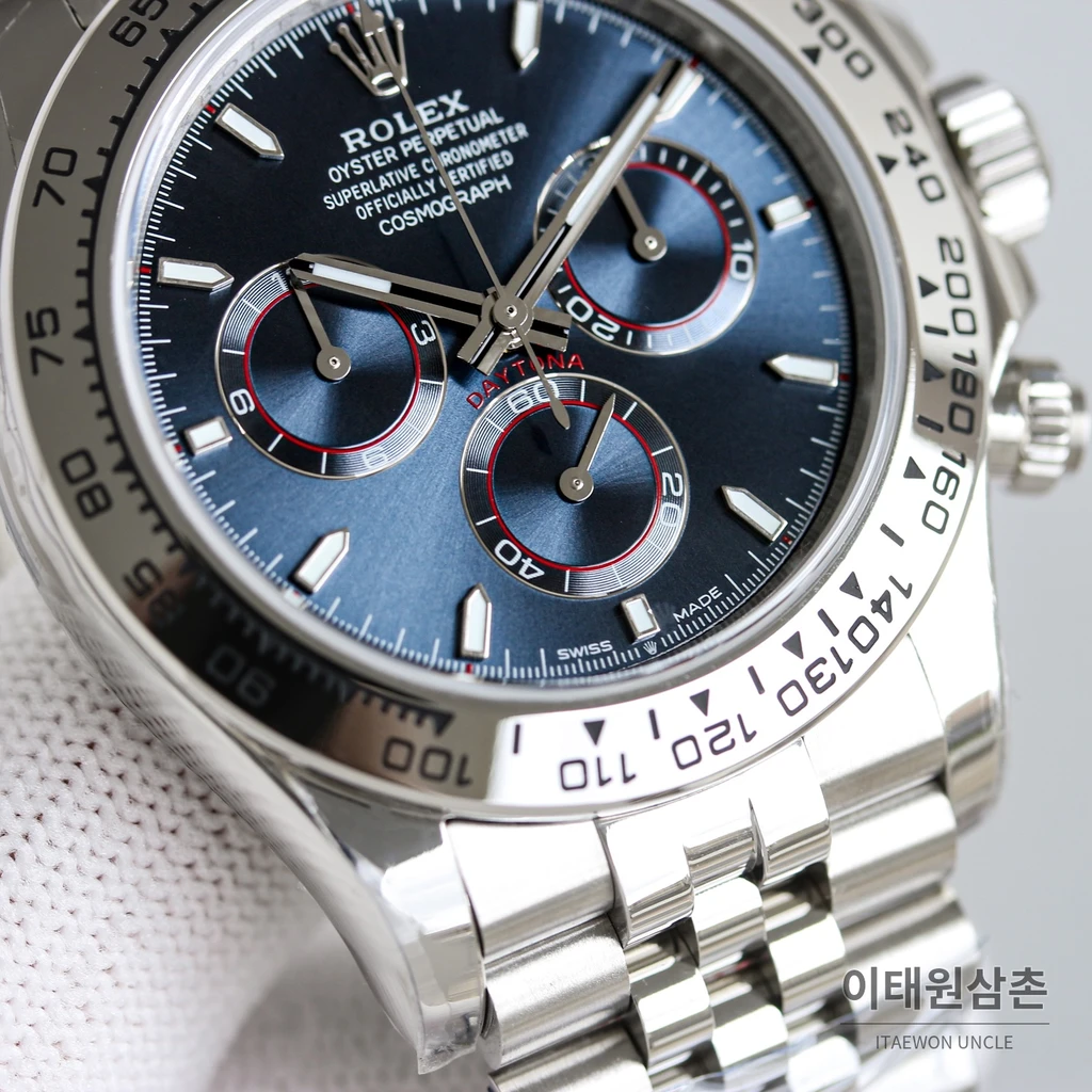 롤렉스 데이토나 904L 스틸 세라믹 베젤 주빌리 네이비다이얼 오토매틱 40mm