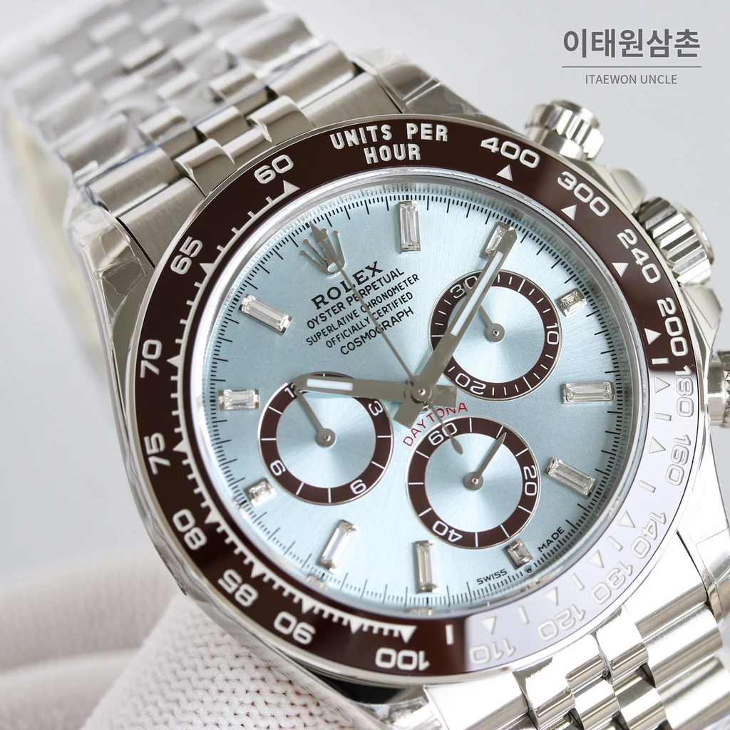 롤렉스 데이토나 904L 스틸 주얼 인덱스 아이스블루다이얼 오토매틱 40mm