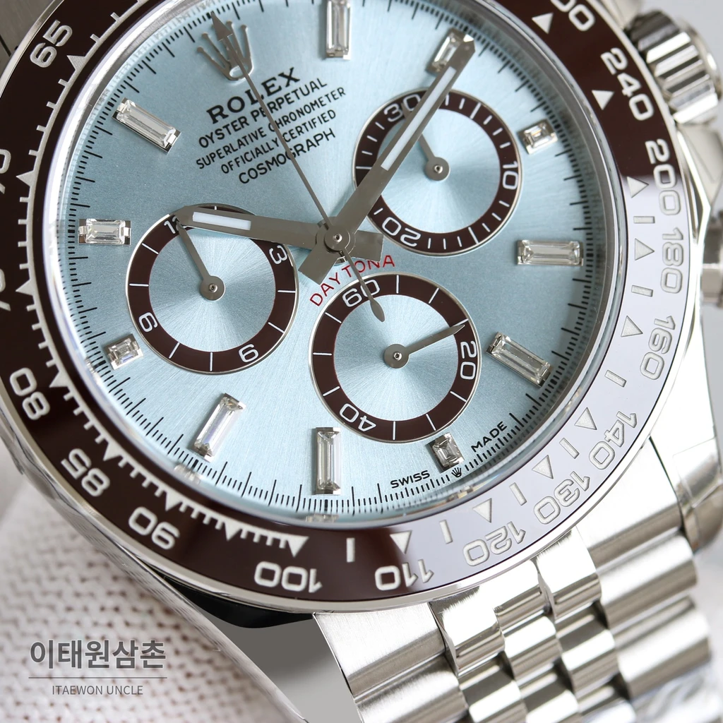 롤렉스 데이토나 904L 스틸 주얼 인덱스 아이스블루다이얼 오토매틱 40mm