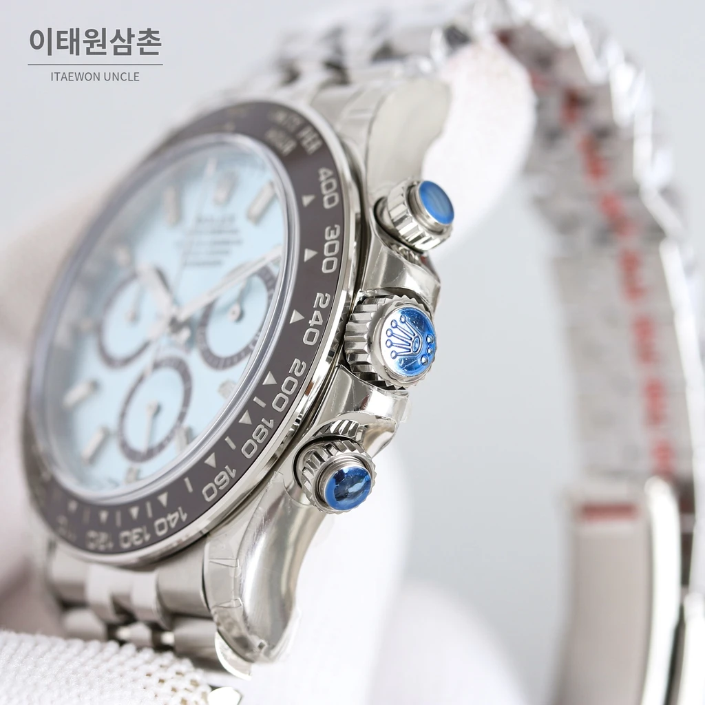 롤렉스 데이토나 904L 스틸 주얼 인덱스 아이스블루다이얼 오토매틱 40mm