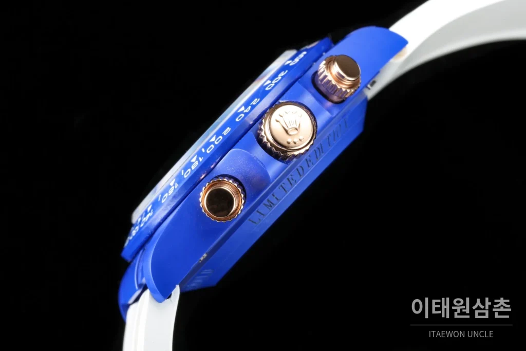 롤렉스 데이토나 AET 커스텀 블랙 세라믹 크로노그래프 오토매틱 40mm 멀티컬러 다이얼