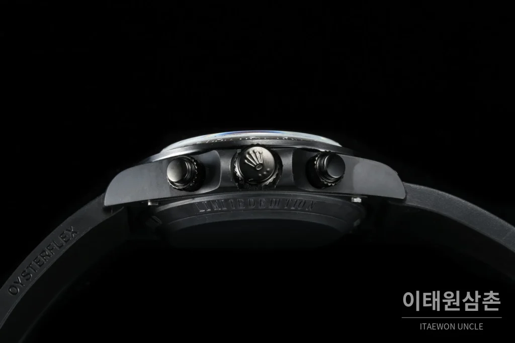 롤렉스 데이토나 AET 커스텀 블랙 세라믹 크로노그래프 오토매틱 40mm 블랙 다이얼