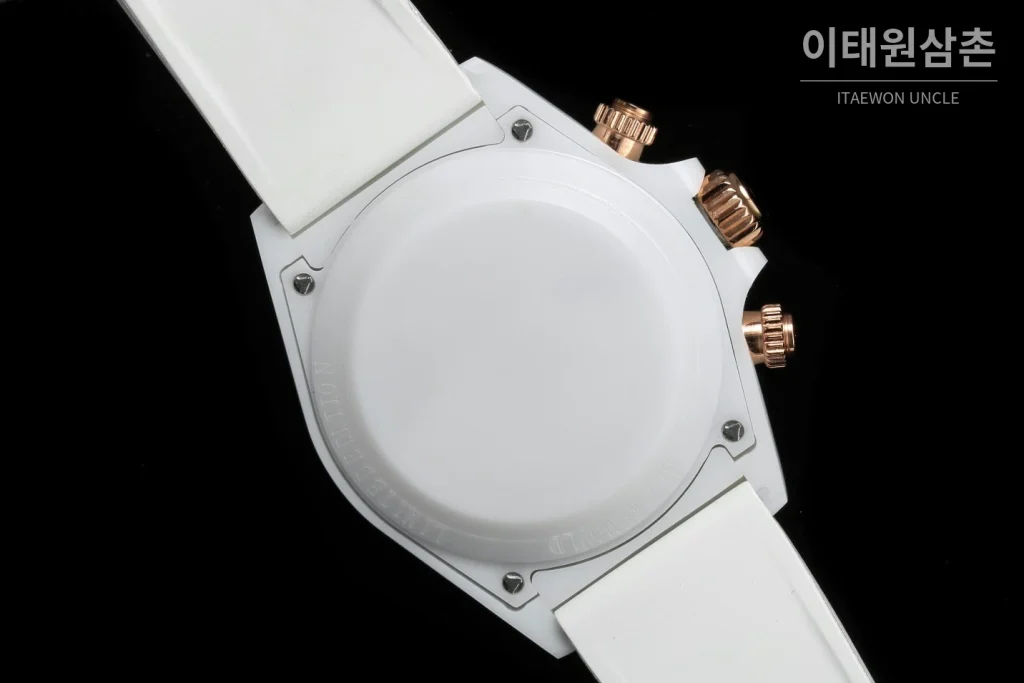 롤렉스 데이토나 AET 커스텀 블랙 세라믹 크로노그래프 오토매틱 40mm 화이트 다이얼
