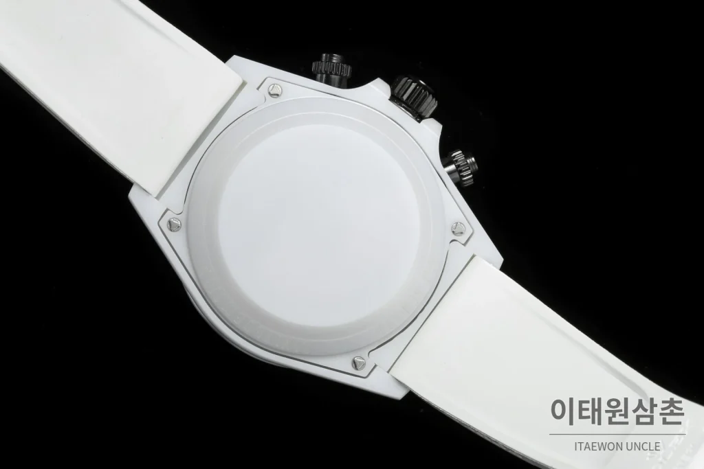 롤렉스 데이토나 AET 커스텀 블랙 세라믹 크로노그래프 오토매틱 40mm 화이트 다이얼 (2)