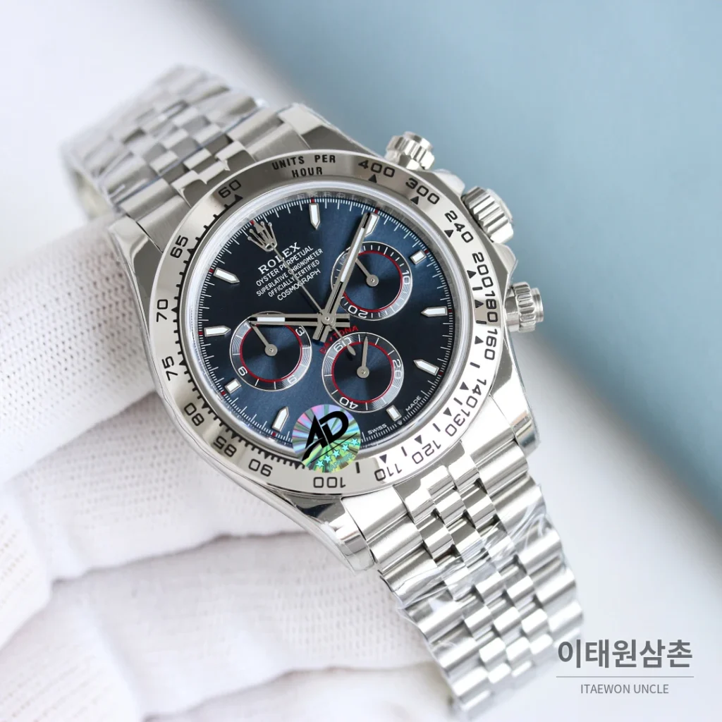 롤렉스 데이토나 크로노그래프 오토매틱 네이비 다이얼 스틸 브레이슬릿