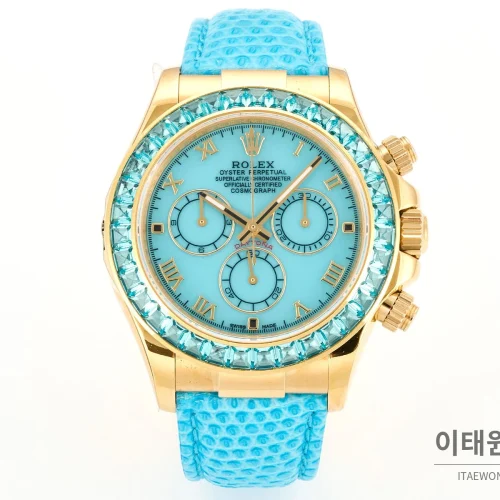 롤렉스 데이토나 비치데이토나 자개다이얼 크로노그래프 오토매틱 40mm 멀티 컬러 블루 가죽 스트랩 롤렉스 데이토나 비치데이토나 자개다이얼 크로노그래프 오토매틱 40mm 멀티 컬러 블루 가죽 스트랩
