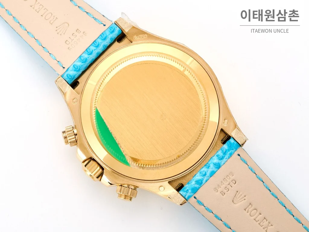 롤렉스 데이토나 비치데이토나 자개다이얼 크로노그래프 오토매틱 40mm 멀티 컬러 블루 가죽 스트랩