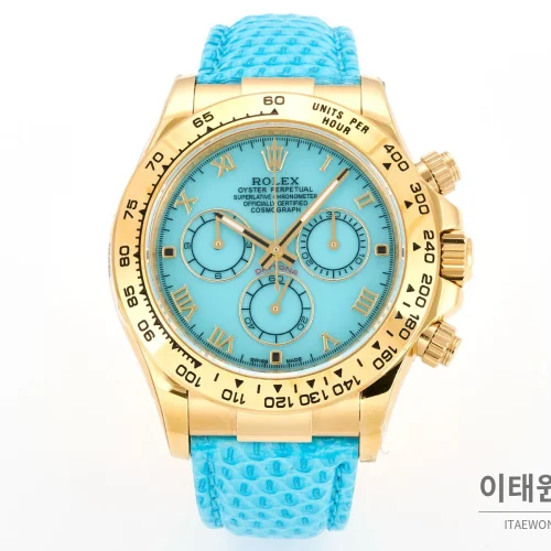 롤렉스 데이토나 비치데이토나 로마다이얼 자개판 크로노그래프 오토매틱 40mm 멀티 컬러 블루 가죽 스트랩 롤렉스 데이토나 비치데이토나 로마다이얼 자개판 크로노그래프 오토매틱 40mm 멀티 컬러 블루 가죽 스트랩