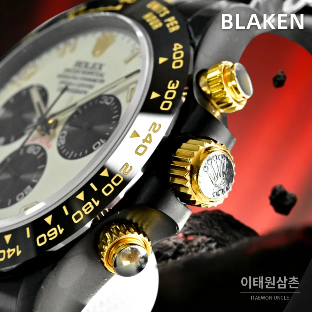 롤렉스 데이토나 블랙다이얼 투톤 크로노그래프 오토매틱 40mm (2)