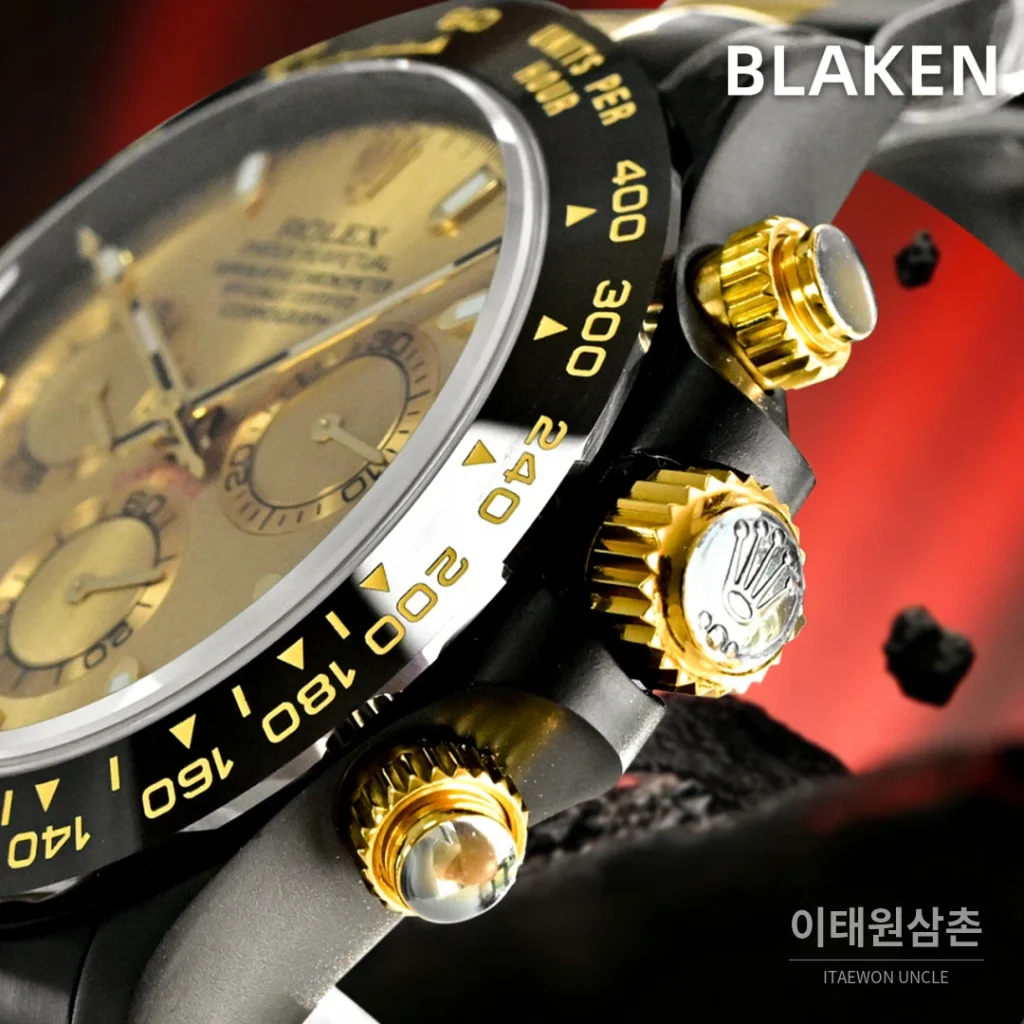 롤렉스 데이토나 블랙다이얼 투톤 크로노그래프 오토매틱 40mm (4)