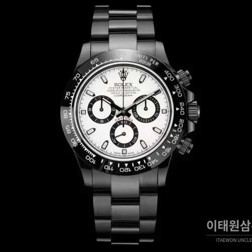 롤렉스 데이토나 올블랙 스틸 크로노그래프 오토매틱 40mm (2) 롤렉스 데이토나 올블랙 스틸 크로노그래프 오토매틱 40mm 화이트 다이얼