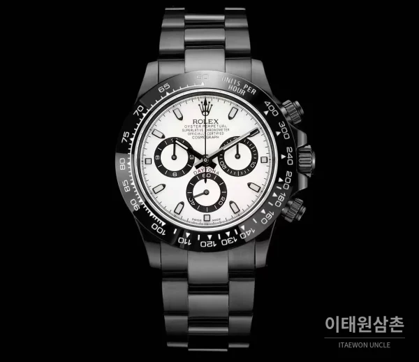 롤렉스 데이토나 올블랙 스틸 크로노그래프 오토매틱 40mm (2) 롤렉스 데이토나 올블랙 스틸 크로노그래프 오토매틱 40mm 화이트 다이얼