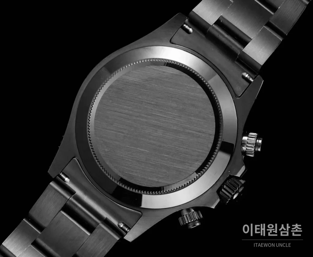 롤렉스 데이토나 올블랙 스틸 크로노그래프 오토매틱 40mm 화이트 다이얼