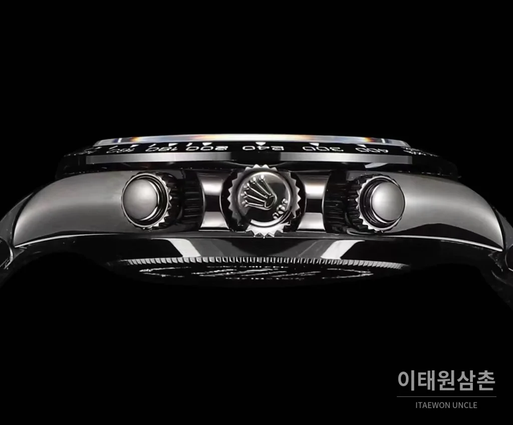 롤렉스 데이토나 올블랙 스틸 크로노그래프 오토매틱 40mm 블랙 다이얼 (2)