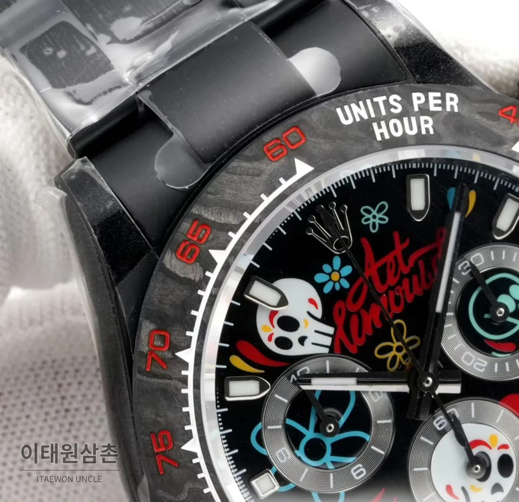 롤렉스 데이토나 블라켄 올블랙 카본베젤 크로노그래프 오토매틱 40mm 매트 블랙 세라믹 브레이슬릿 (4)