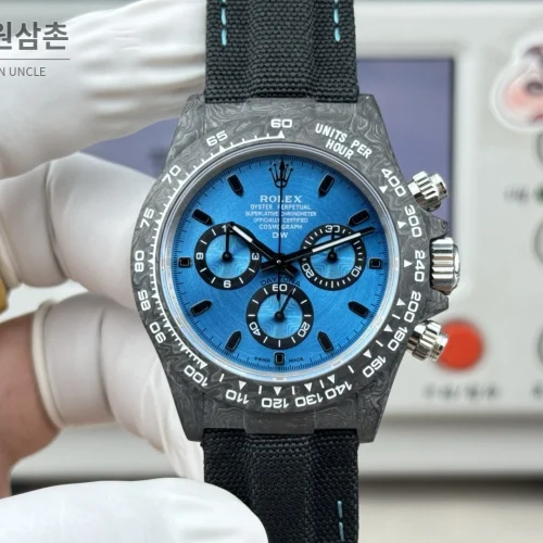 롤렉스 데이토나 카본파이버 크로노그래프 오토매틱 40mm 블랙 블랙 나일론 스트랩 (3)