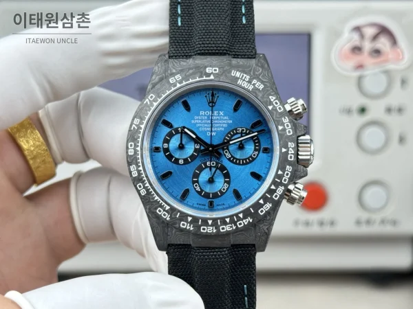 롤렉스 데이토나 카본파이버 크로노그래프 오토매틱 40mm 블랙 블랙 나일론 스트랩 (3) 롤렉스 데이토나 카본파이버 크로노그래프 오토매틱 40mm 블랙 블랙 나일론 스트랩 (3)