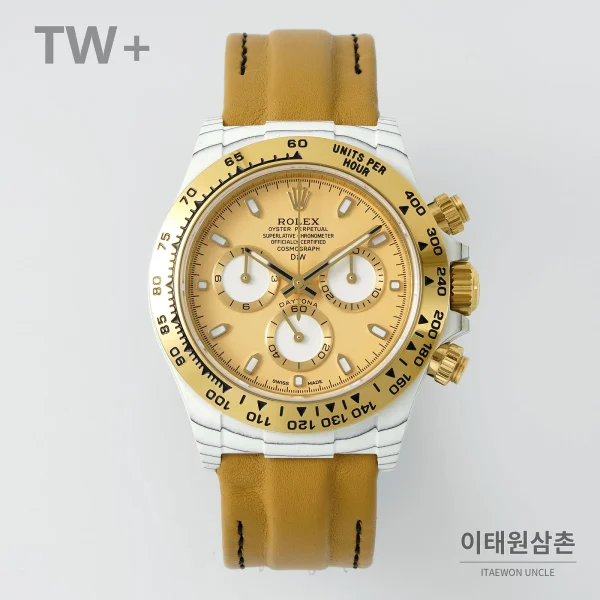 롤렉스 데이토나 카본 파이버 야광 케이스 크로노그래프 오토매틱 40mm 카본 블랙 브라운 가죽 스트랩 골드 베젤 롤렉스 데이토나 카본 파이버 야광 케이스 크로노그래프 오토매틱 40mm 카본 블랙 브라운 가죽 스트랩 골드 베젤