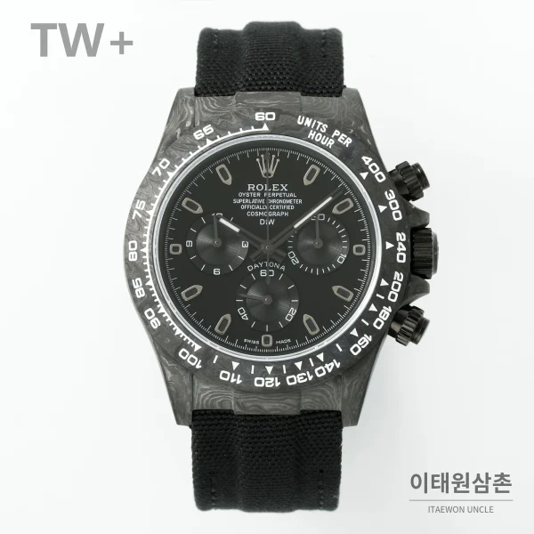 롤렉스 데이토나 카본 파이버 야광 케이스 크로노그래프 오토매틱 40mm 카본 블랙 블랙 나일론 스트랩 그레이 베젤 (2) 롤렉스 데이토나 카본 파이버 야광 케이스 크로노그래프 오토매틱 40mm 카본 블랙 블랙 나일론 스트랩 그레이 베젤 (2)