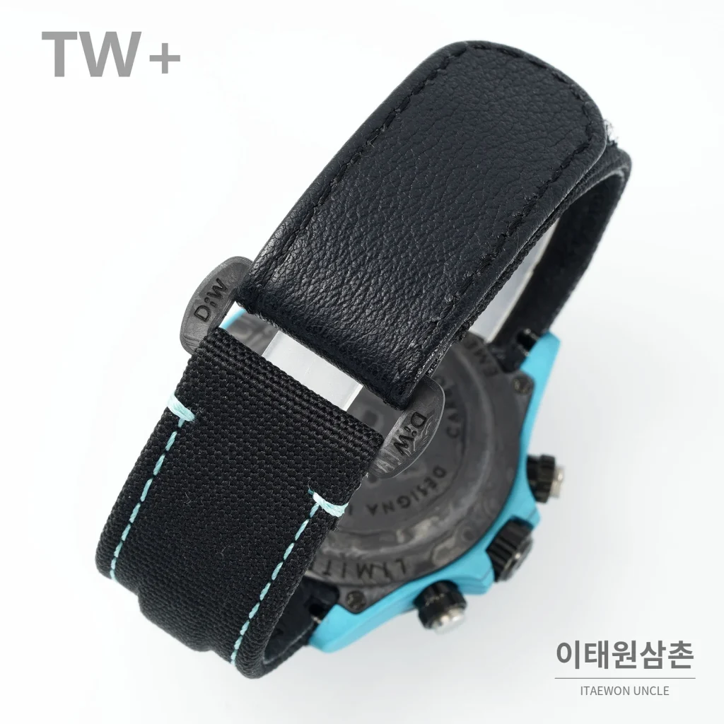 롤렉스 데이토나 카본 파이버 야광 케이스 크로노그래프 오토매틱 40mm 카본 블랙 블랙 나일론 스트랩 블랙 베젤 (3)
