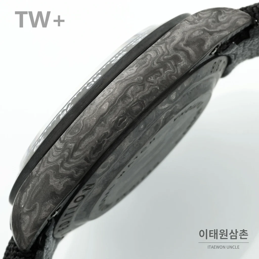 롤렉스 데이토나 카본 파이버 야광 케이스 크로노그래프 오토매틱 40mm 카본 블랙 블랙 나일론 스트랩 그레이 베젤 (2)
