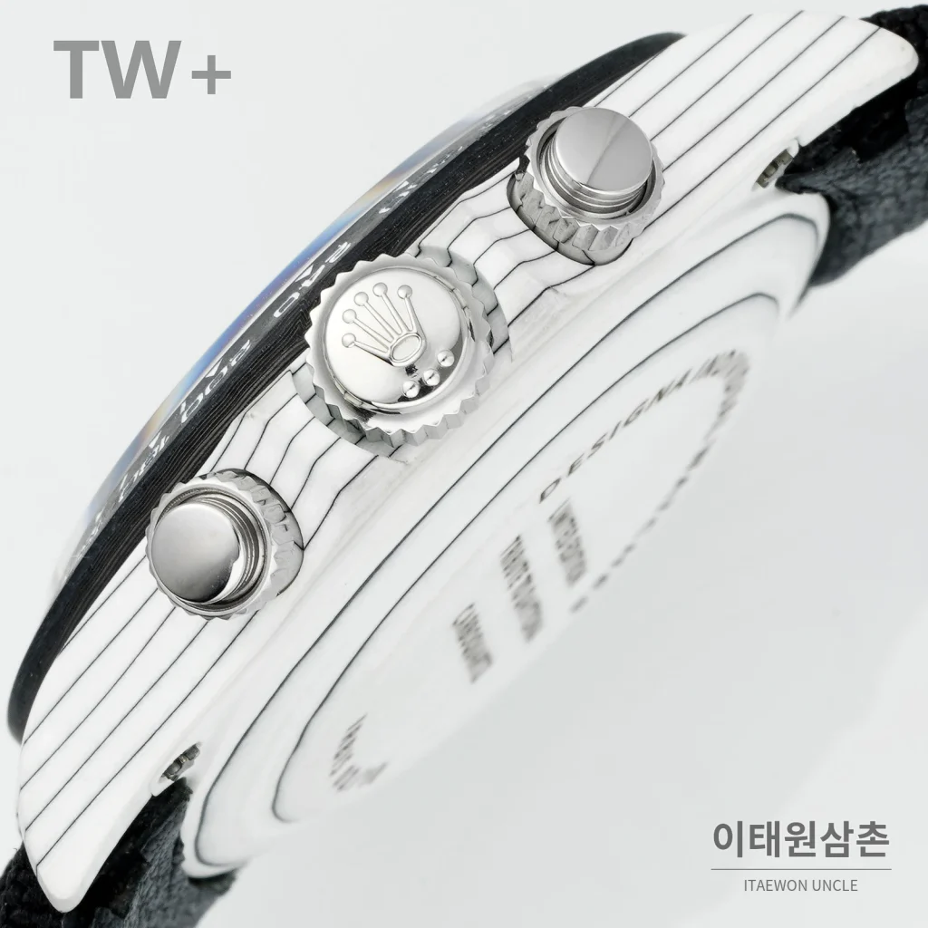 롤렉스 데이토나 카본 파이버 야광 케이스 크로노그래프 오토매틱 40mm 카본 블랙 블랙 나일론 스트랩 블랙 베젤 (4)