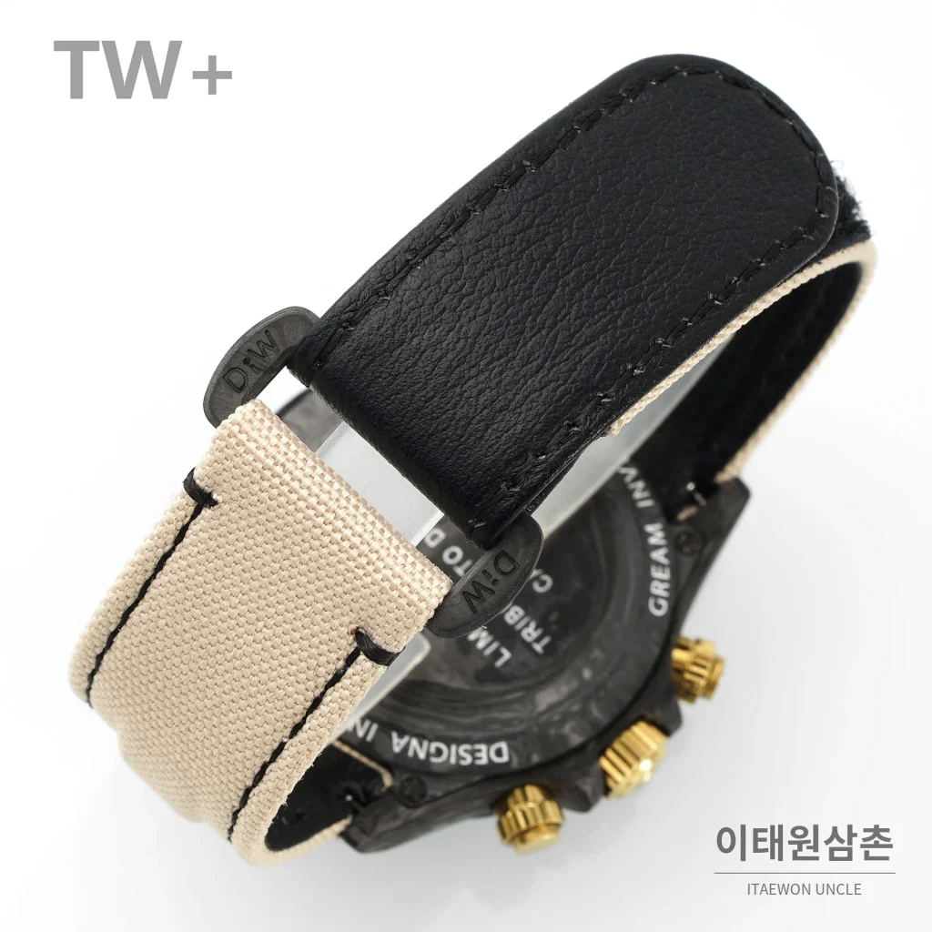 롤렉스 데이토나 카본 파이버 야광 케이스 크로노그래프 오토매틱 40mm 카본 블랙 샴페인 나일론 스트랩 블랙 베젤