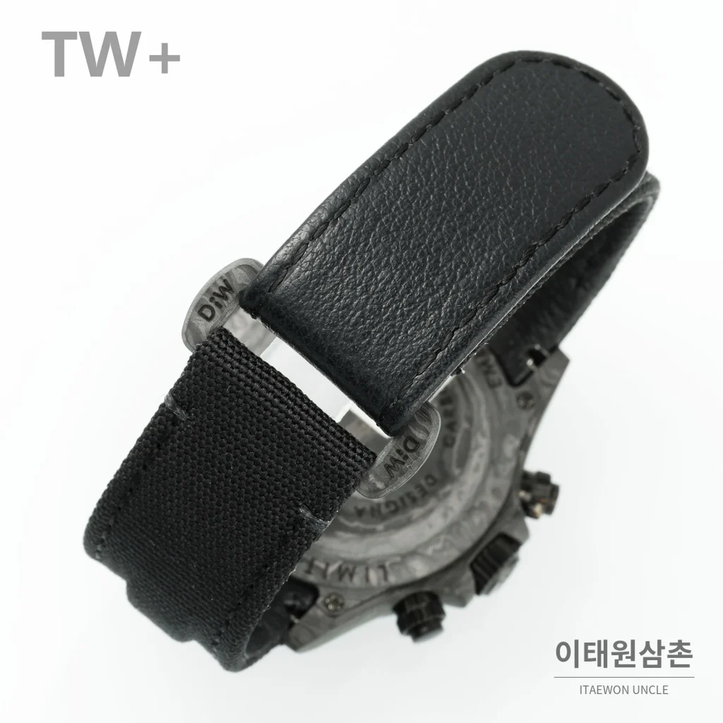 롤렉스 데이토나 카본 파이버 야광 케이스 크로노그래프 오토매틱 40mm 카본 블랙 블랙 나일론 스트랩 그레이 베젤 (2)