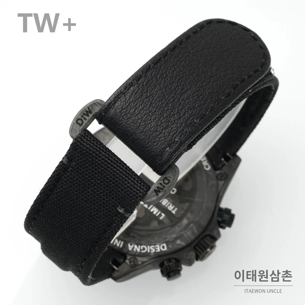 롤렉스 데이토나 카본 파이버 야광 케이스 크로노그래프 오토매틱 40mm 카본 블랙 블랙 나일론 스트랩 블랙 베젤