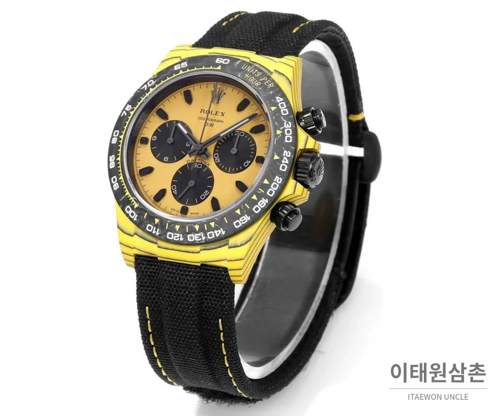 롤렉스 데이토나 카본파이버 스켈레톤 야광 크로노그래프 오토매틱 40mm 블랙