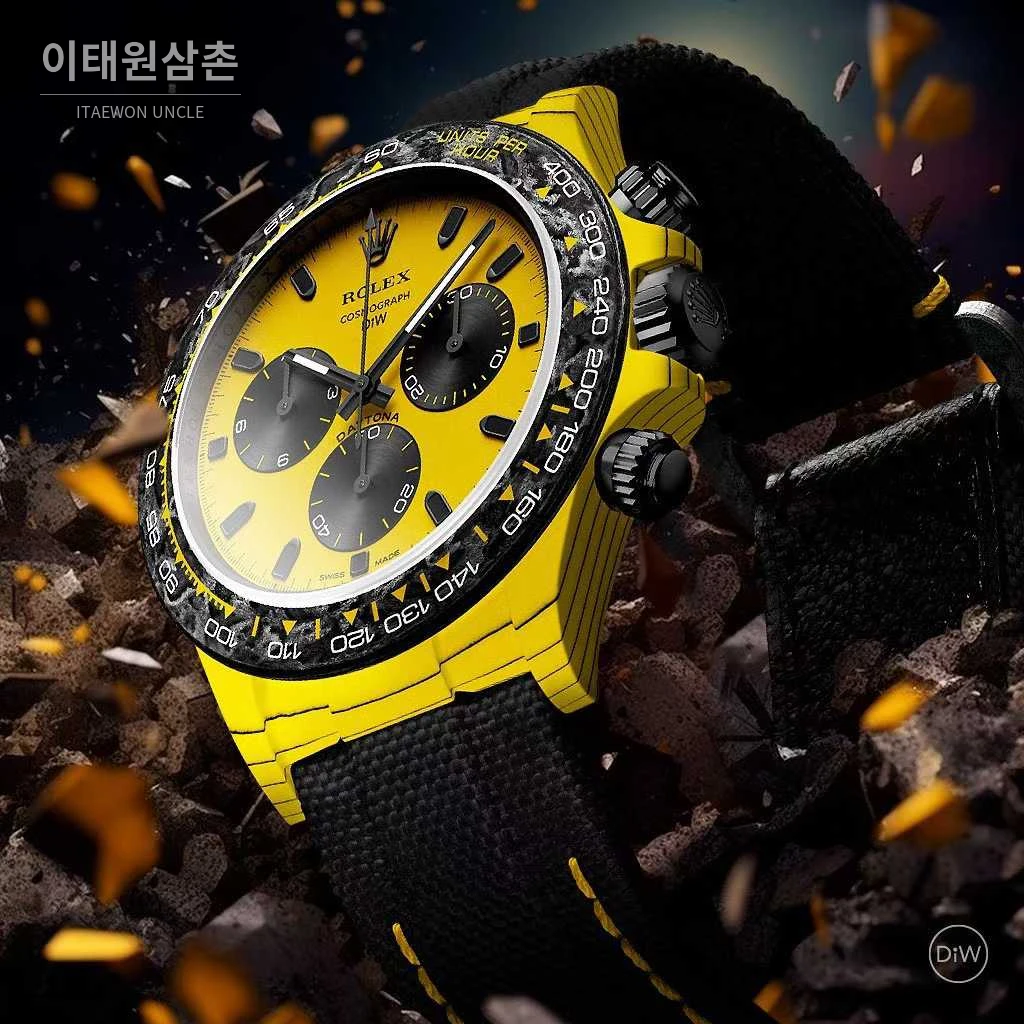 롤렉스 데이토나 카본파이버 스켈레톤 야광 크로노그래프 오토매틱 40mm 블랙