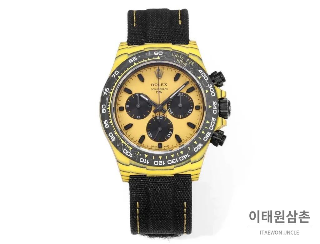 롤렉스 데이토나 카본파이버 스켈레톤 야광 크로노그래프 오토매틱 40mm 블랙