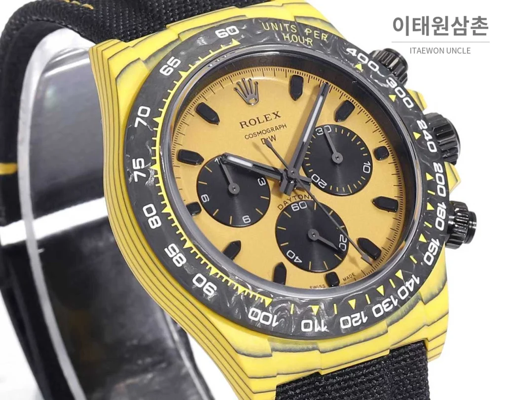 롤렉스 데이토나 카본파이버 스켈레톤 야광 크로노그래프 오토매틱 40mm 블랙