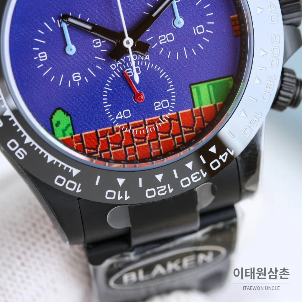 롤렉스 데이토나 크로노그래프 오토매틱 40mm 블루 다이얼 세라믹 브레이슬릿 블랙 베젤 세라믹 케이스