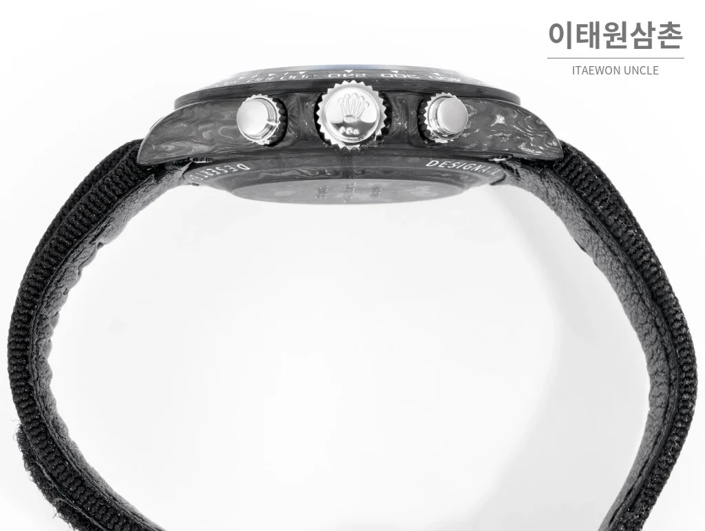 롤렉스 데이토나 크로노그래프 오토매틱 40mm 그린 다이얼 블랙 나일론 스트랩 블랙 베젤 카본 케이스 (2)