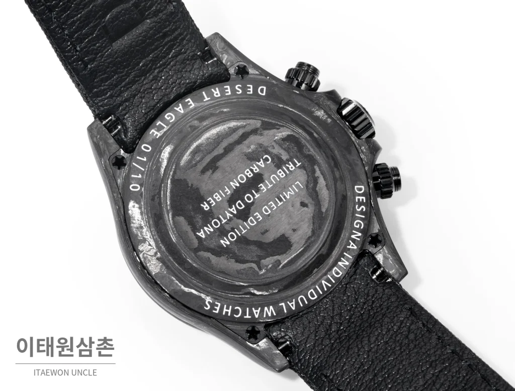 롤렉스 데이토나 크로노그래프 오토매틱 40mm 블랙 다이얼 블랙 나일론 스트랩 그레이 베젤 카본 케이스 (2)