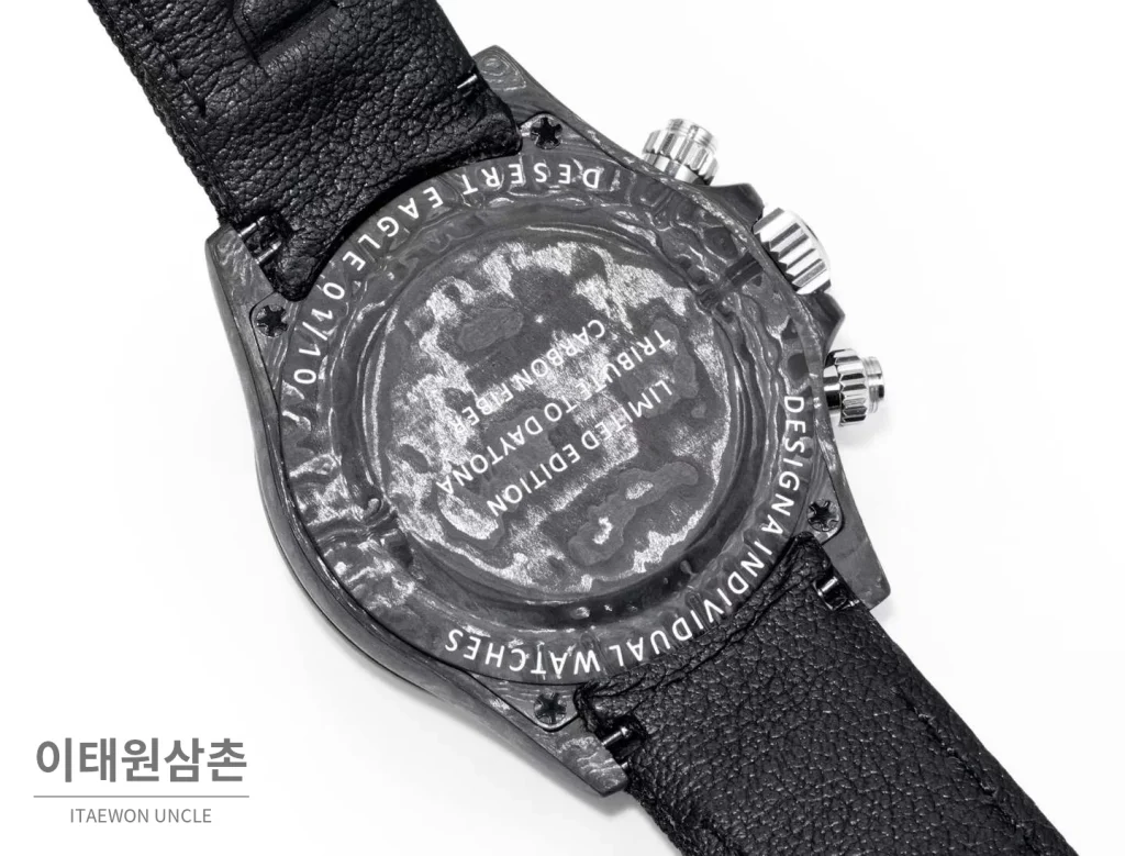 롤렉스 데이토나 크로노그래프 오토매틱 40mm 그린 다이얼 블랙 나일론 스트랩 블랙 베젤 카본 케이스