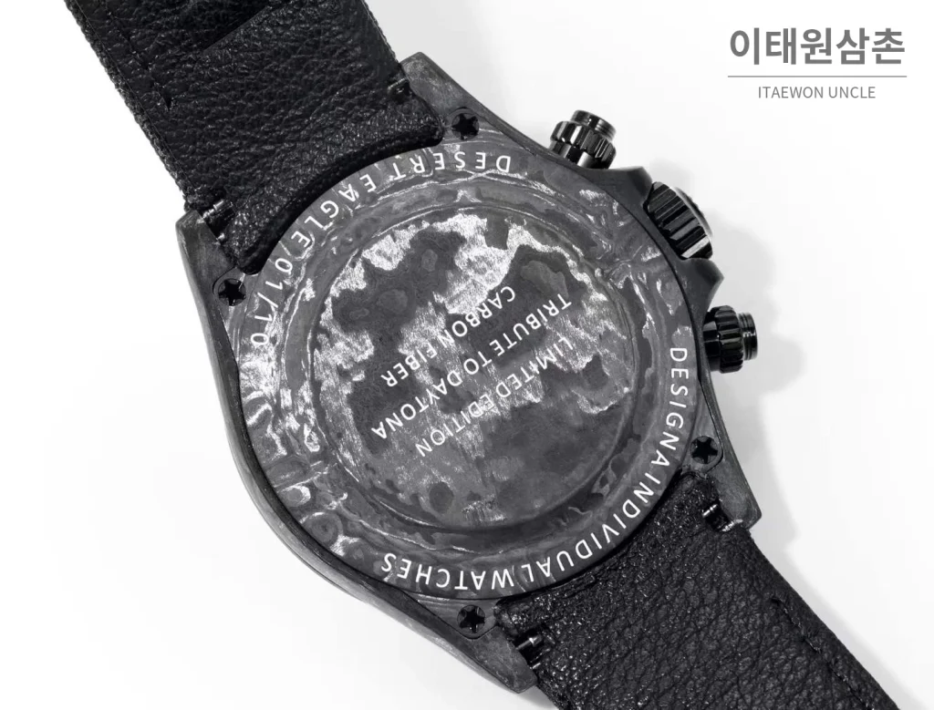 롤렉스 데이토나 크로노그래프 오토매틱 40mm 블랙 다이얼 블랙 나일론 스트랩 블랙 베젤 카본 케이스