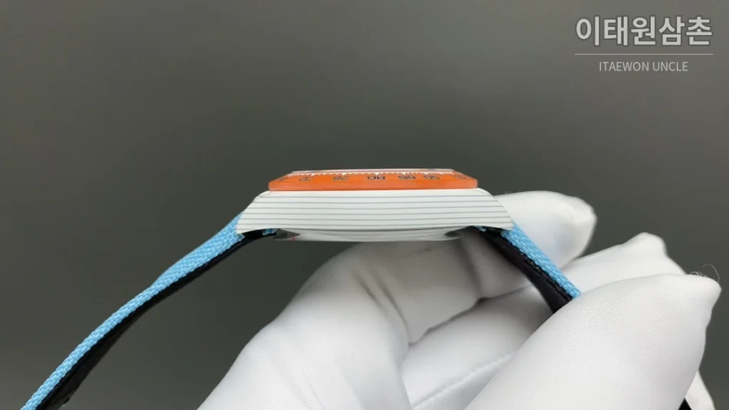 롤렉스 데이토나 크로노그래프 오토매틱 40mm 블루 다이얼 아이스블루 나일론 스트랩 그레이 베젤