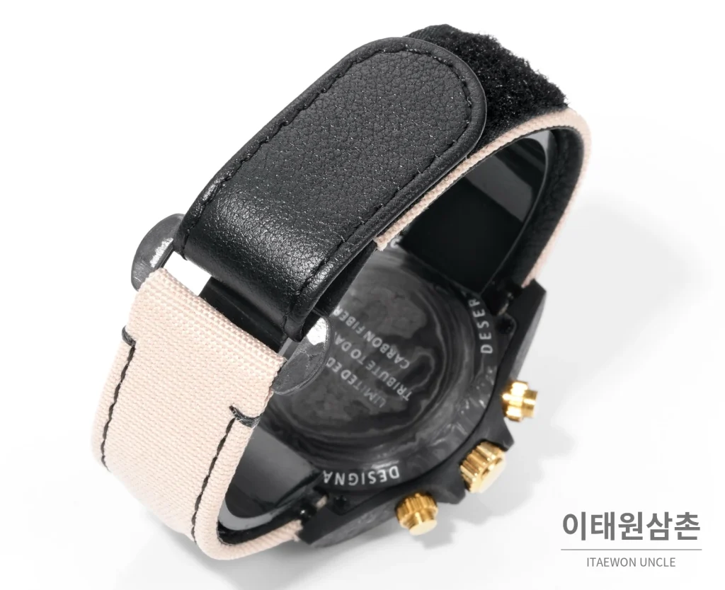 롤렉스 데이토나 크로노그래프 오토매틱 40mm 화이트 다이얼 핑크 나일론 스트랩 멀티컬러 베젤