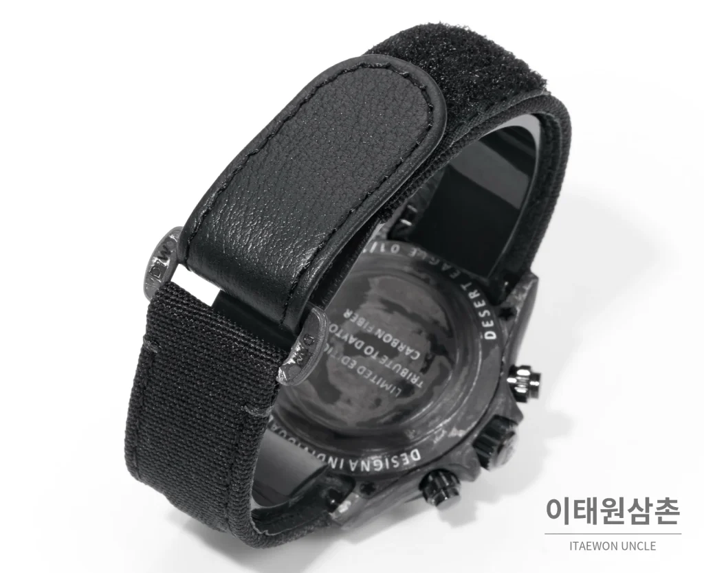 롤렉스 데이토나 크로노그래프 오토매틱 40mm 블랙 다이얼 블랙 나일론 스트랩 그레이 베젤 카본 케이스 (2)