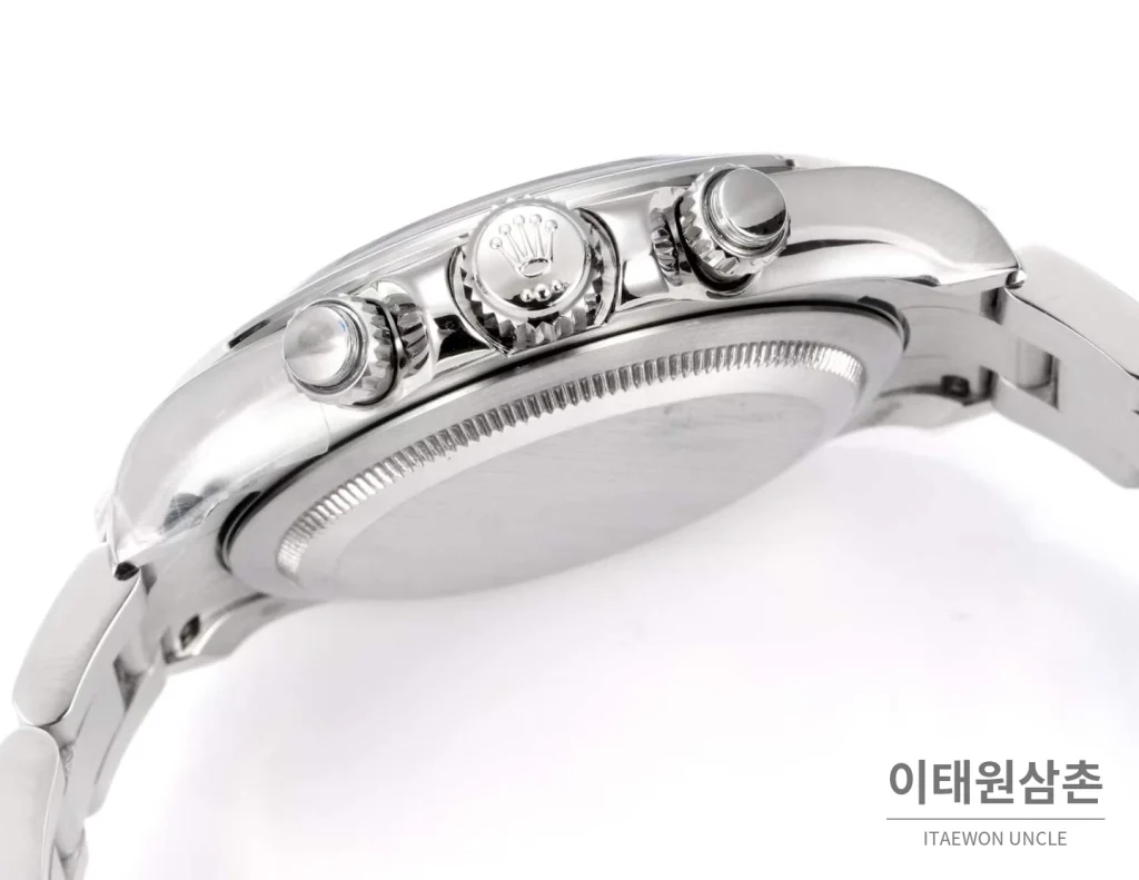 롤렉스 데이토나 크로노그래프 오토매틱 스켈레톤 다이얼 스틸 브레이슬릿 블랙 베젤