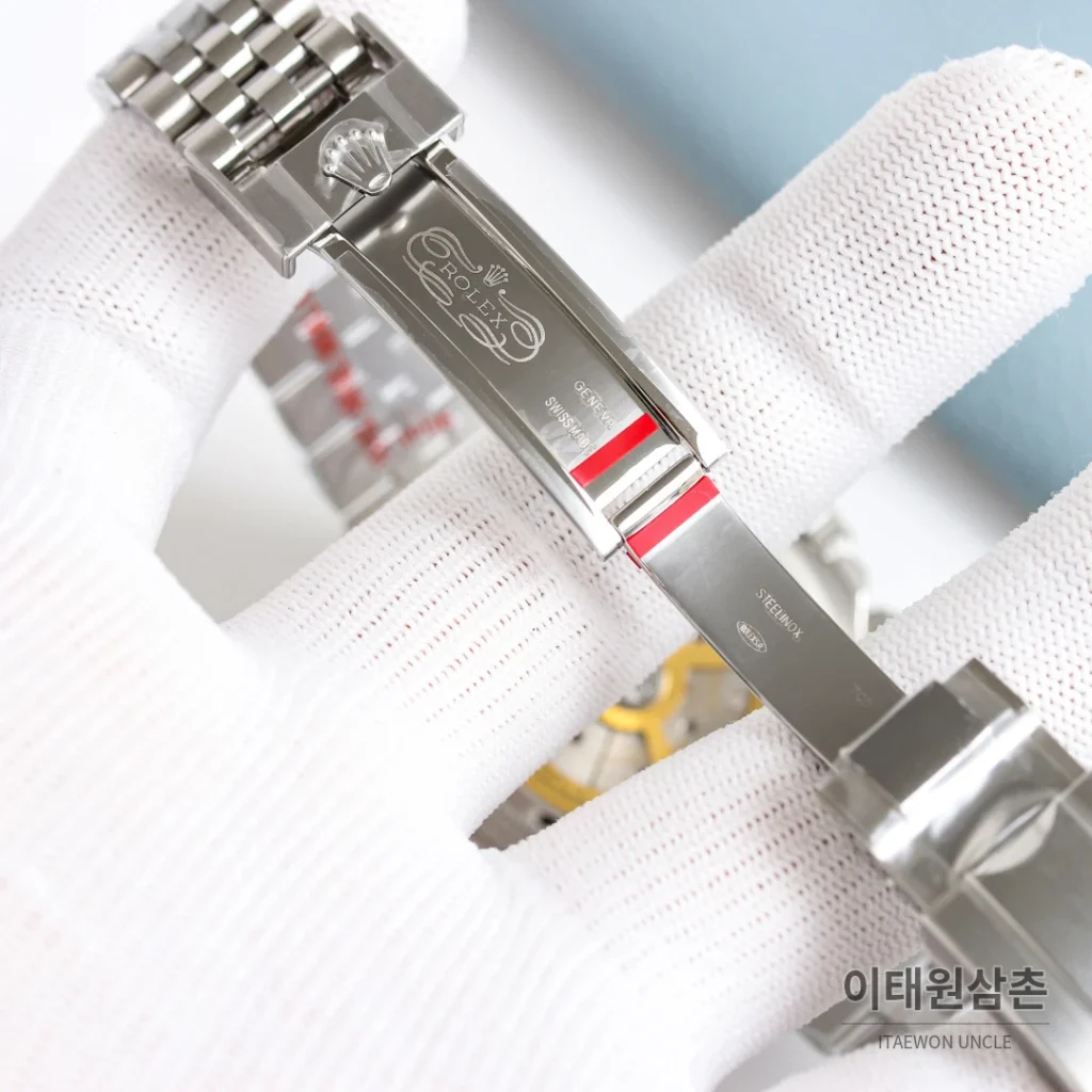 롤렉스 데이토나 크로노그래프 오토매틱 아이스블루 다이얼 스틸 브레이슬릿 브라운 베젤
